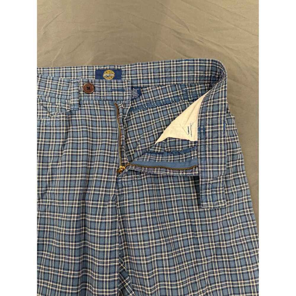 Vintage Gap Blue Jeans Womens 4 Blue Plaid Straight Leg Cotton Trousers 90's - Picture 4 of 11